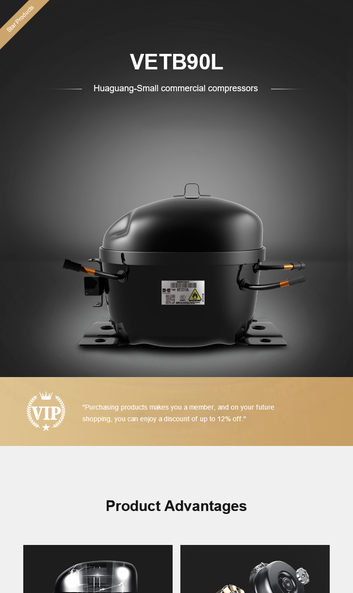 Huaguang Compressor VETB90L, technical parameters pdf, structure diagram