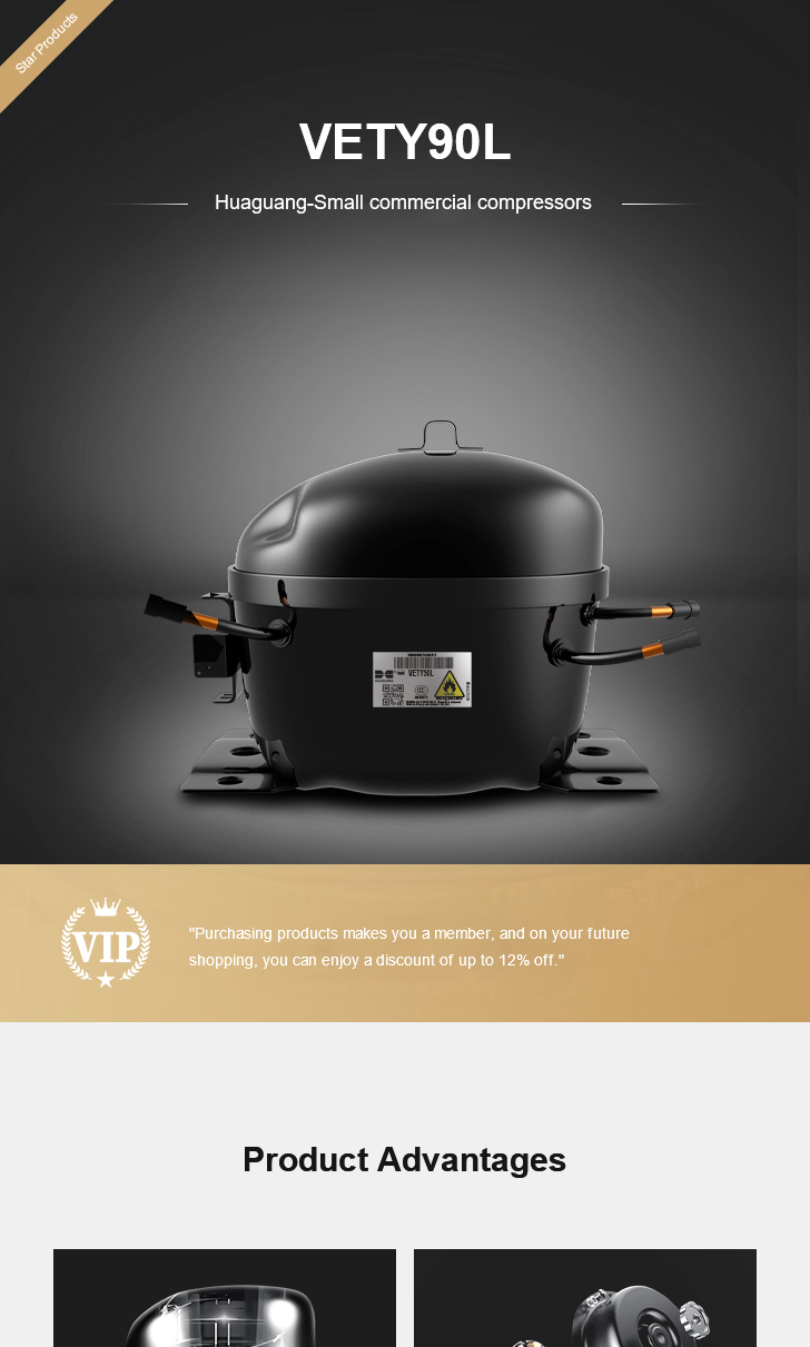 Huaguang Compressor VETY90L, technical parameters pdf, structure diagram
