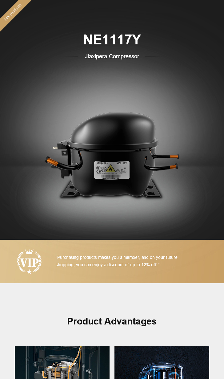 jiaxipera Compressor NE1117Y, technical parameters pdf, structure diagram