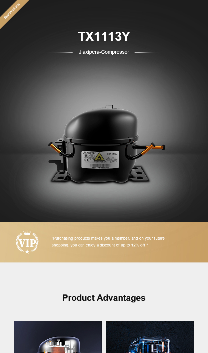 jiaxipera Compressor TX1113Y, technical parameters pdf, structure diagram