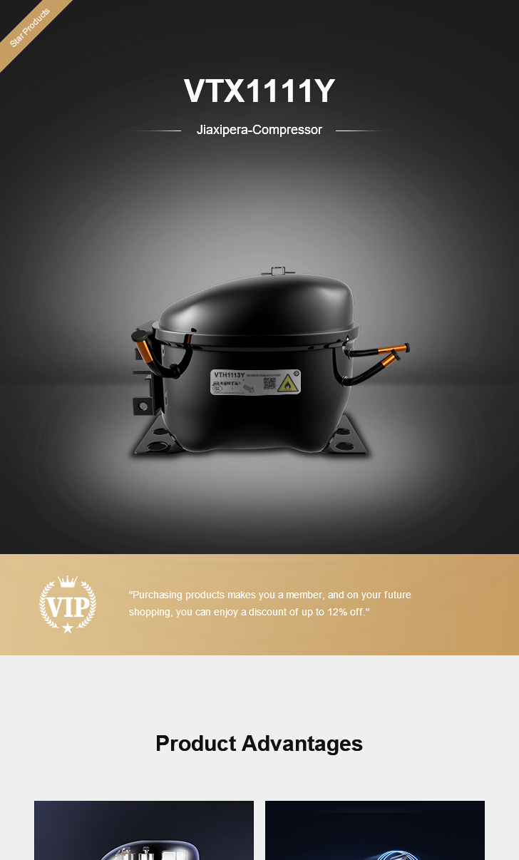 jiaxipera Compressor VTX1111Y, technical parameters pdf, structure diagram