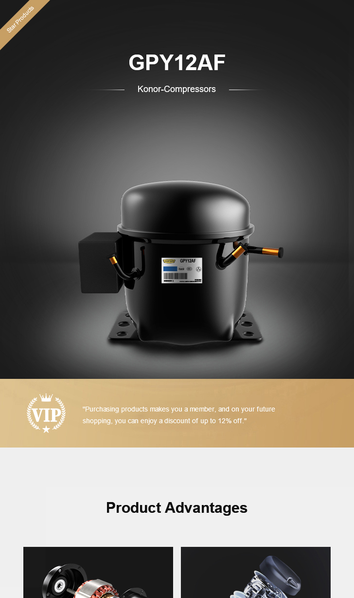 KONOR Compressor GPY12AF, technical parameters pdf, structure diagram