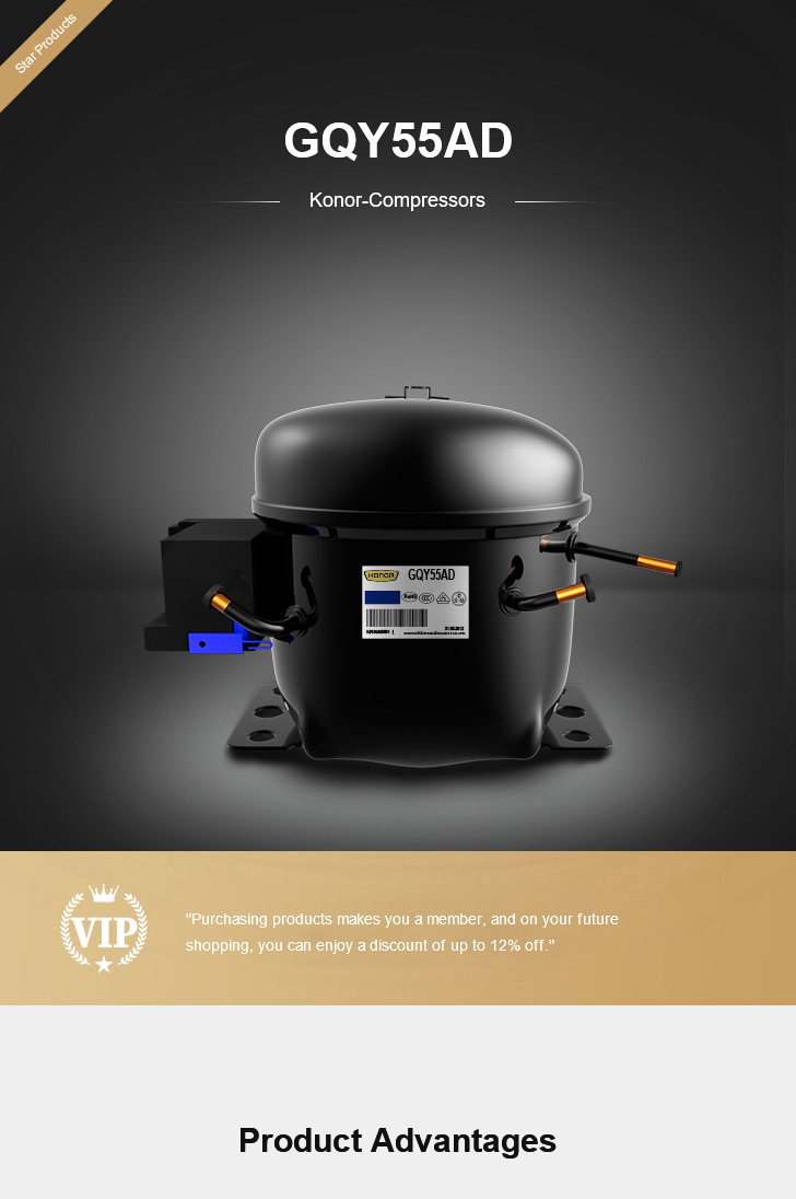KONOR Compressor GQY55AD, technical parameters pdf, structure diagram
