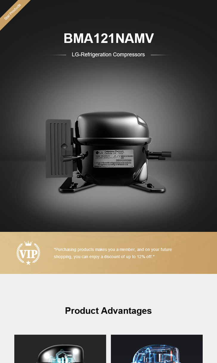 LG Compressor BMA121NAMV, technical parameters pdf, structure diagram