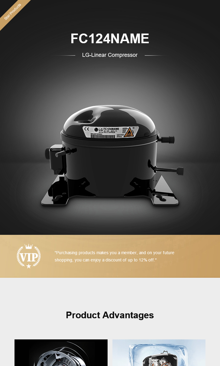 LG Compressor FC124NAME, technical parameters pdf, structure diagram