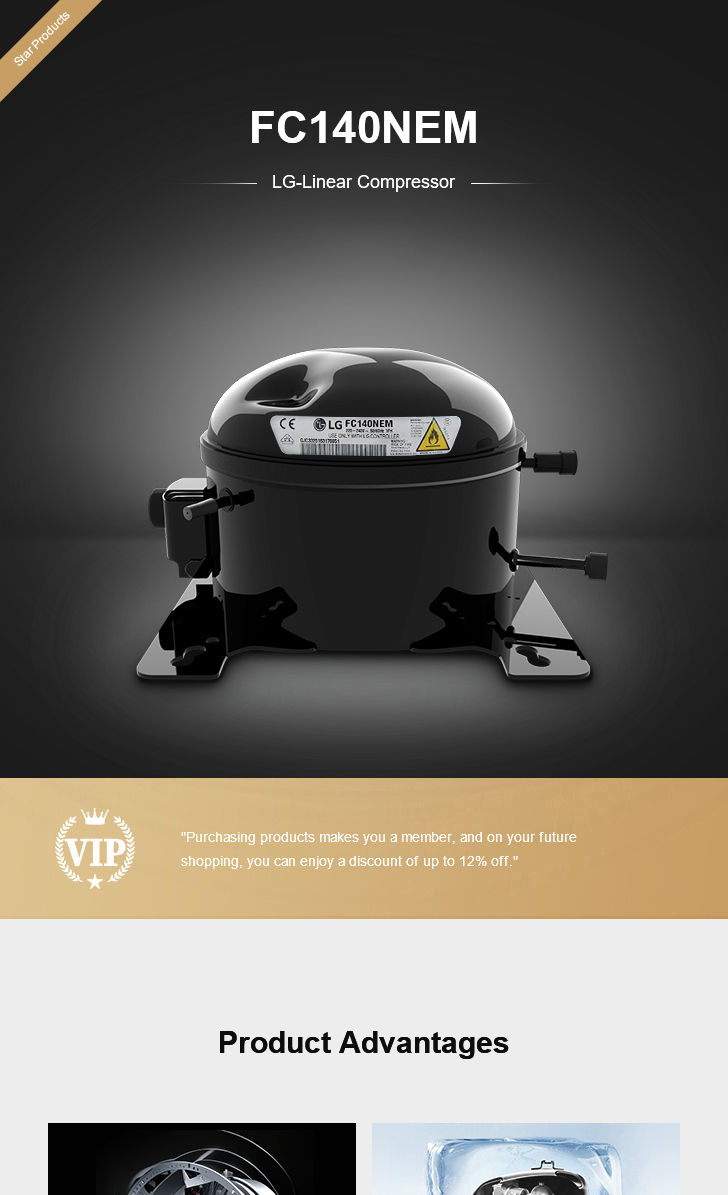 LG Compressor FC140NEM, technical parameters pdf, structure diagram