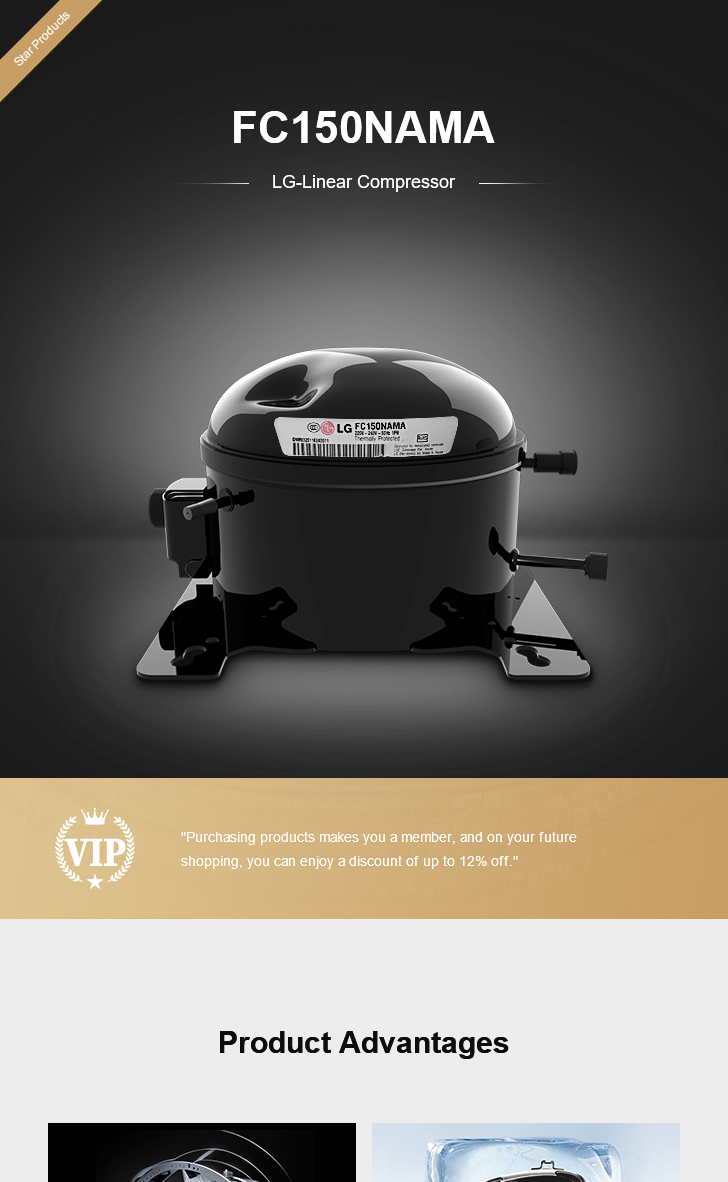LG Compressor FC150NAMA, technical parameters pdf, structure diagram