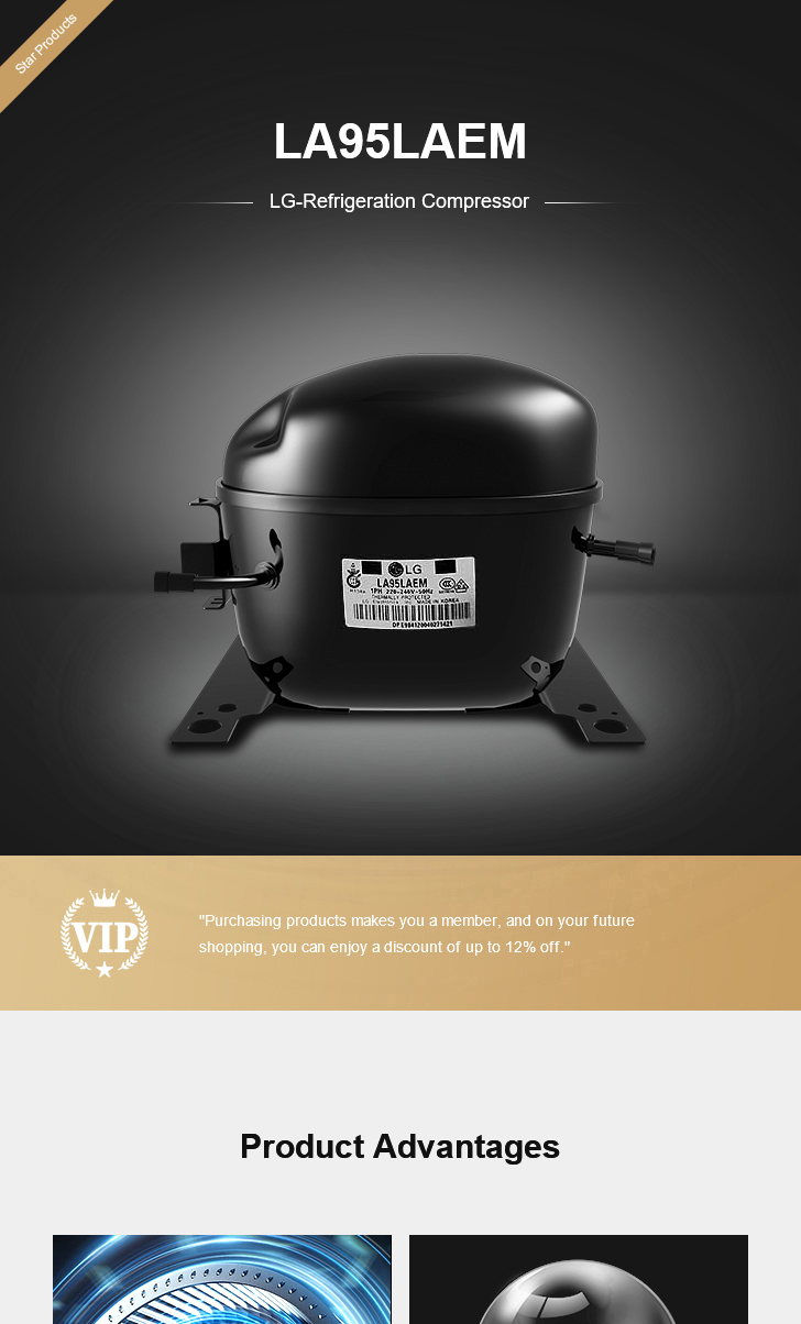 LG Compressor LA95LAEM, technical parameters pdf, structure diagram