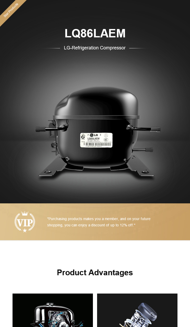 LG Compressor LQ86LAEM, technical parameters pdf, structure diagram