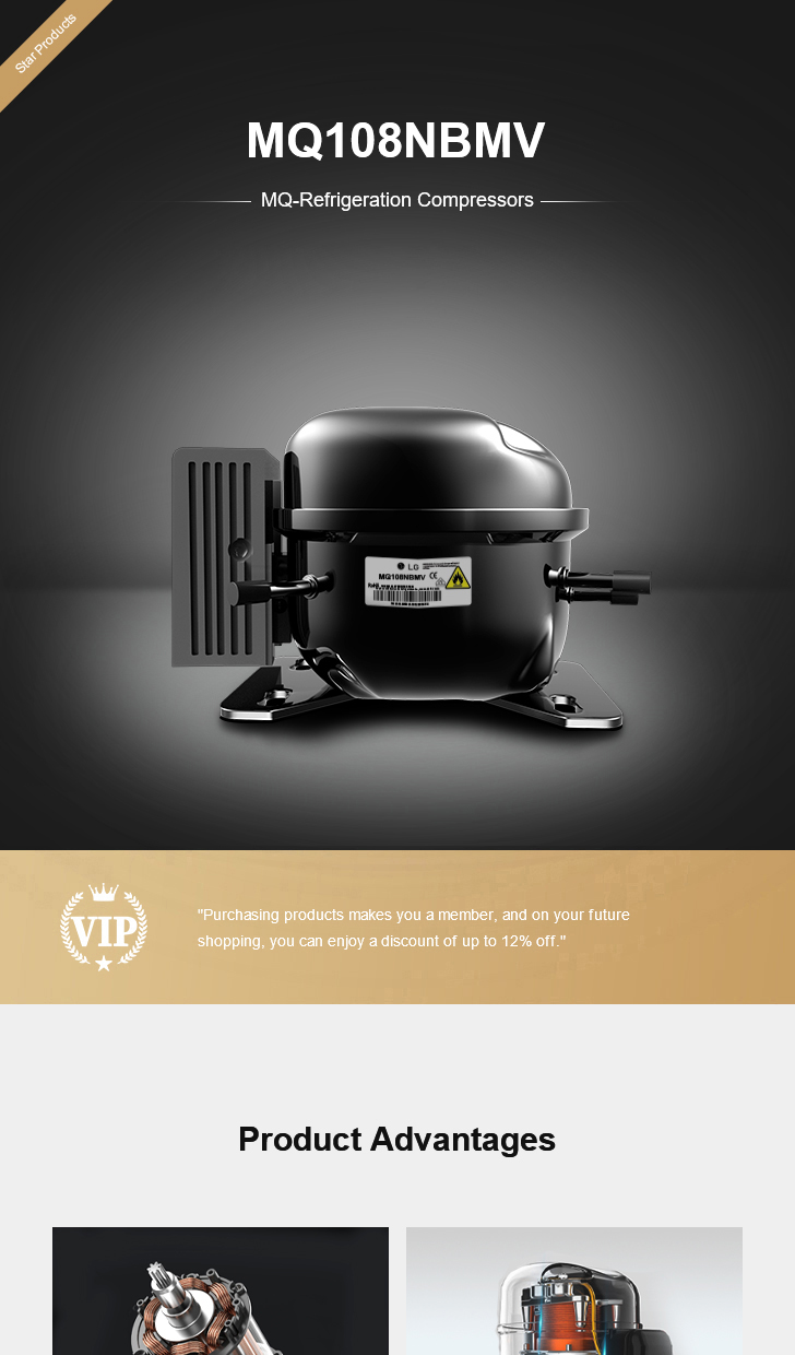 LG Compressor MQ108NBMV, technical parameters pdf, structure diagram