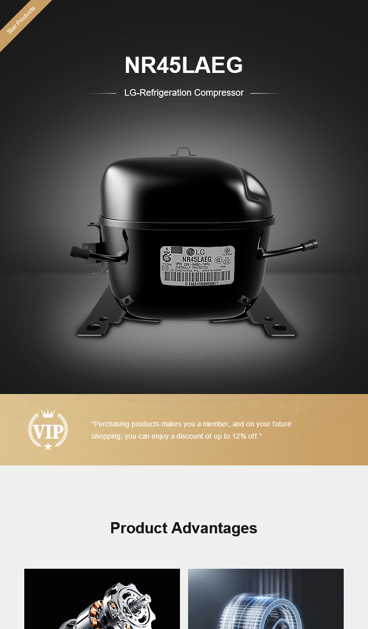 LG Compressor NR45LAEG, technical parameters pdf, structure diagram