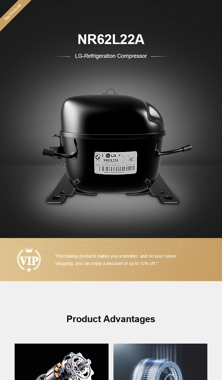LG Compressor NR62L22A, technical parameters pdf, structure diagram