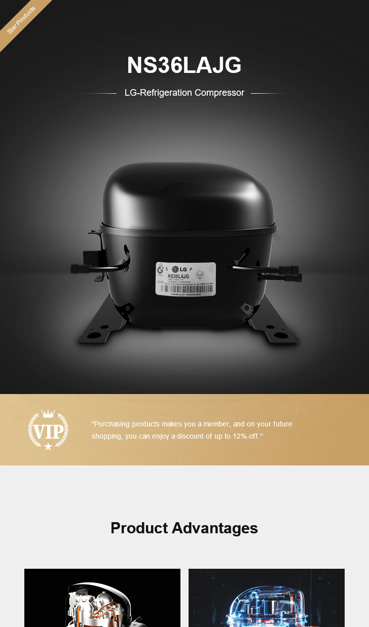 LG Compressor NS36LAJG, technical parameters pdf, structure diagram