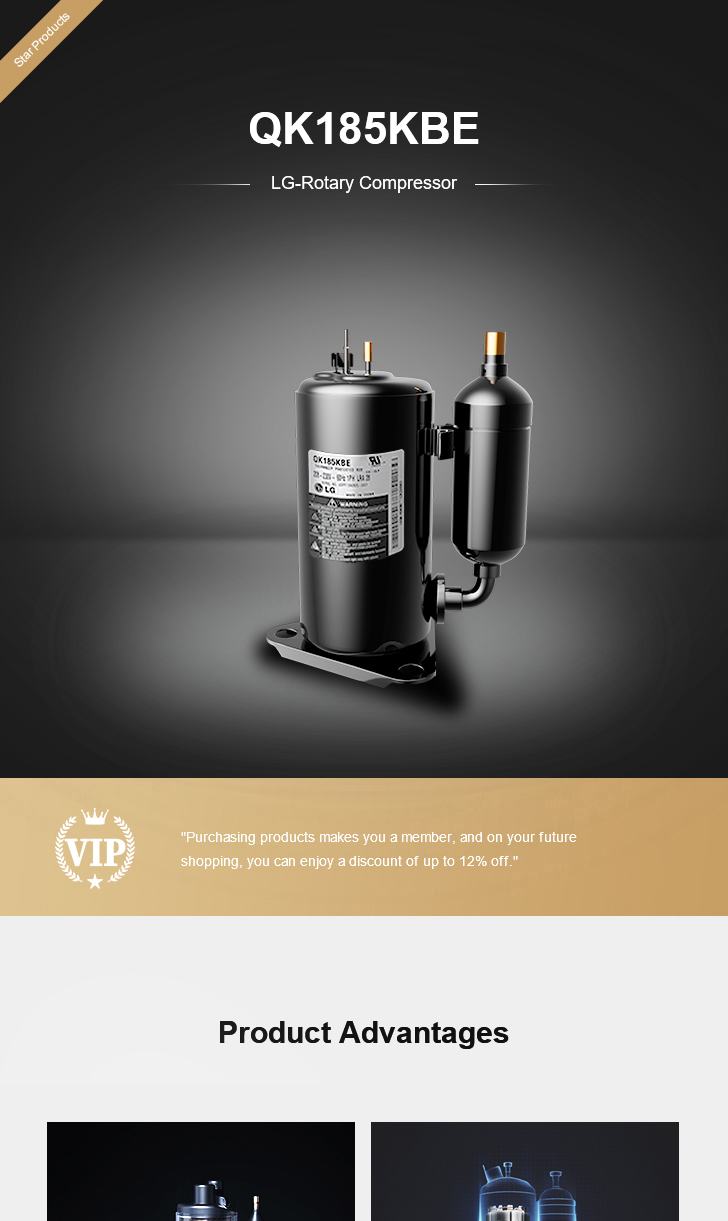 LG Compressor QK185KBE, technical parameters pdf, structure diagram