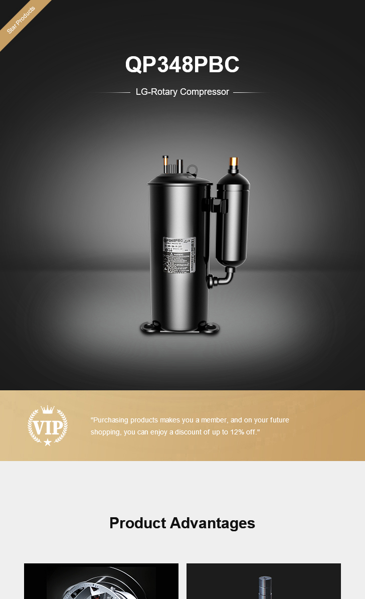 LG Refrigeration Compressor QP348PBC, technical parameters pdf, structure diagram