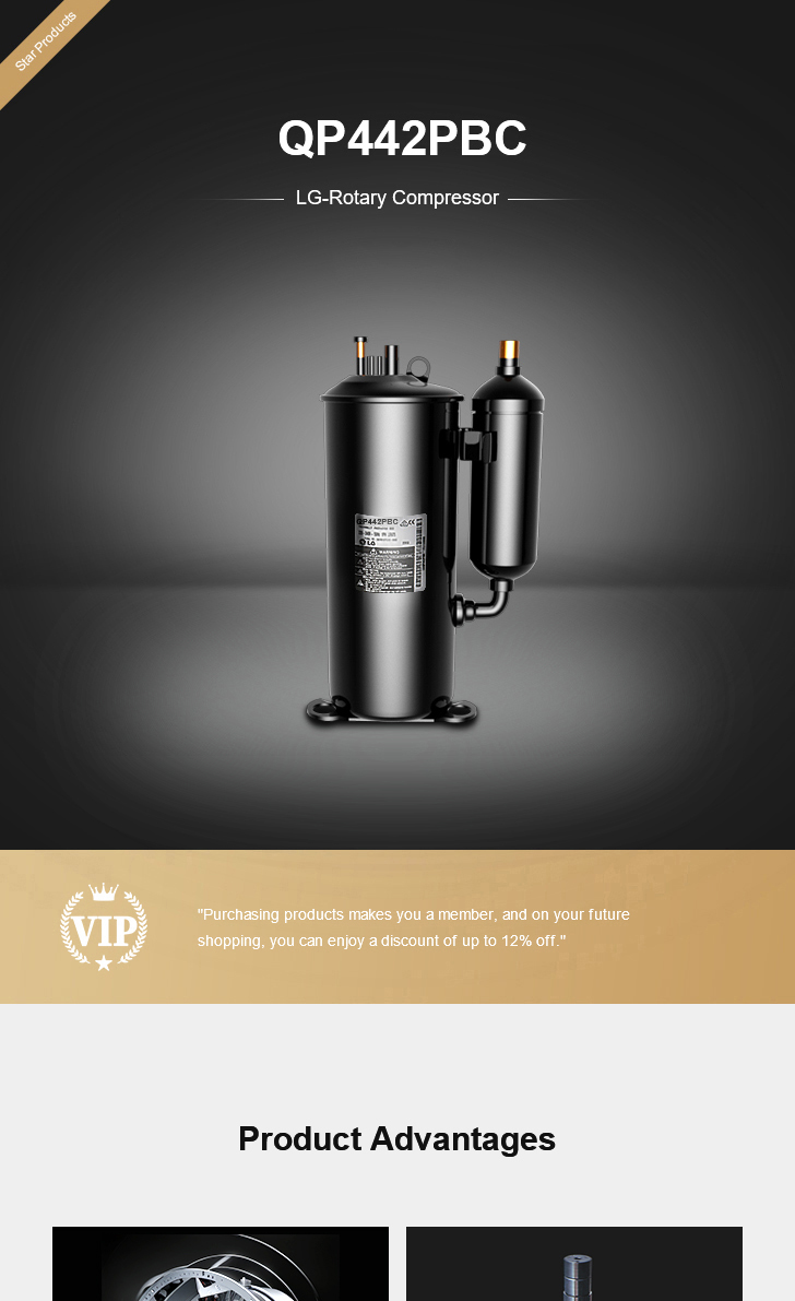 LG Compressor QP442PBC, technical parameters pdf, structure diagram