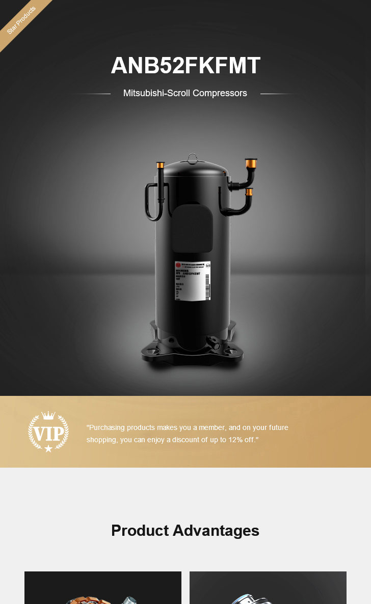 Mitsubishi Compressor ANB52FKFMT, technical parameters pdf, structure diagram