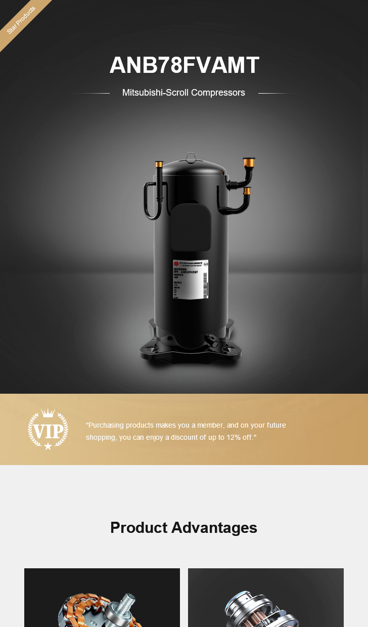 Mitsubishi Compressor ANB78FVAMT, technical parameters pdf, structure diagram