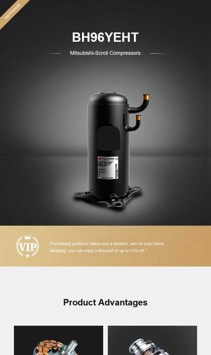 Mitsubishi Compressor BH96YEHT, technical parameters pdf, structure diagram