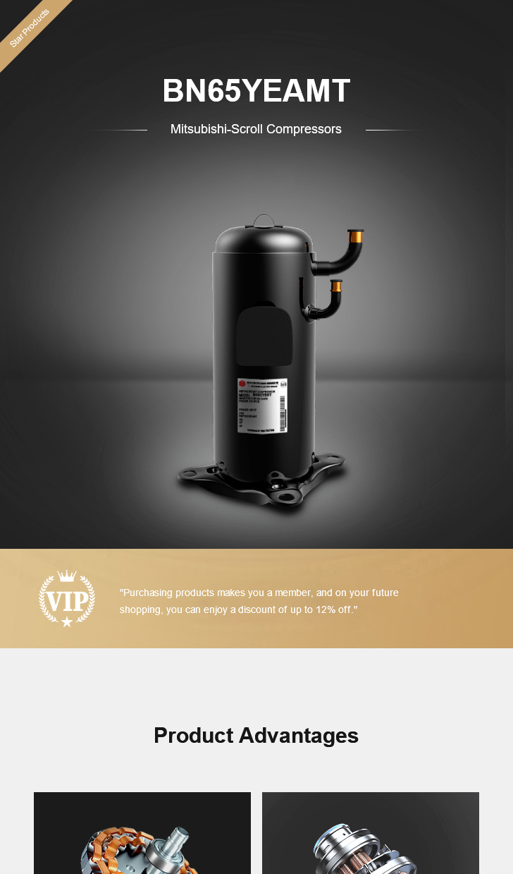 Mitsubishi Compressor BN65YEAMT, technical parameters pdf, structure diagram