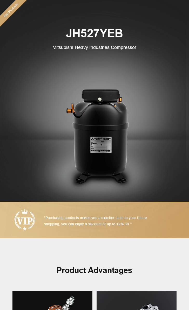 Mitsubishi Compressor JH527YEB, technical parameters pdf, structure diagram