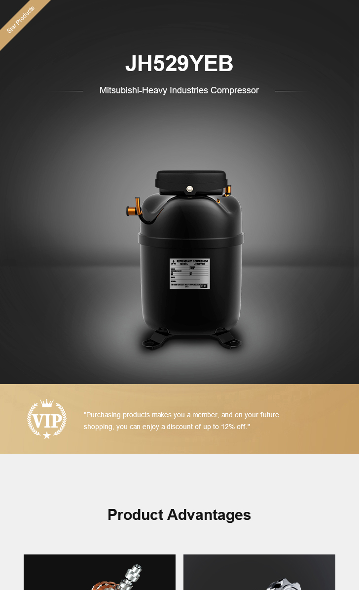 Mitsubishi Compressor JH529YEB, technical parameters pdf, structure diagram