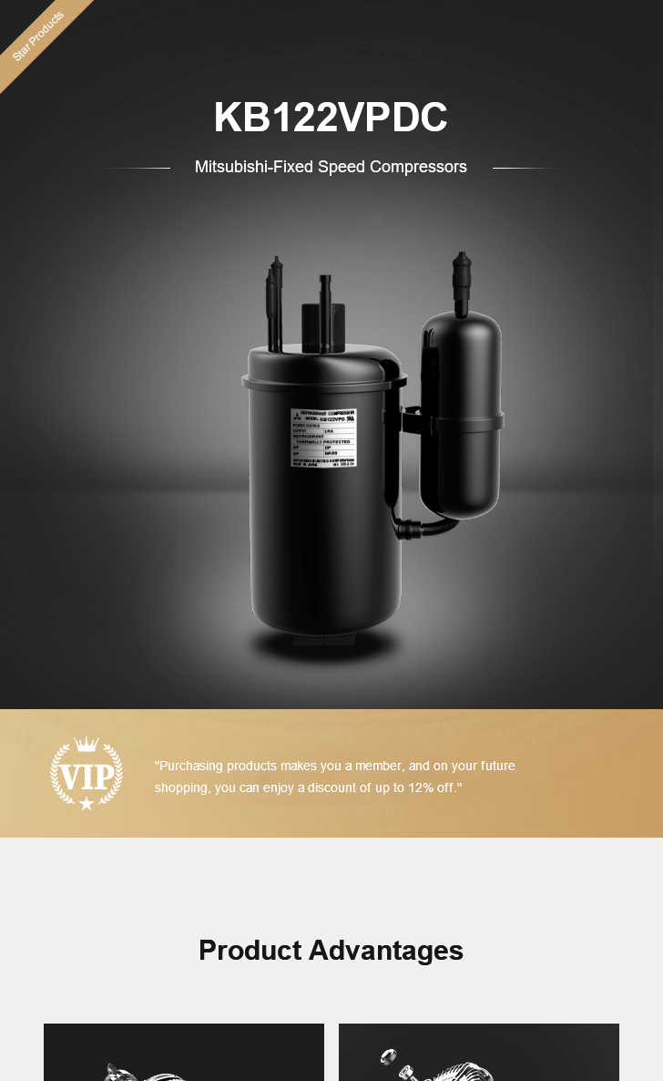 Mitsubishi Compressor KB122VPDC, technical parameters pdf, structure diagram