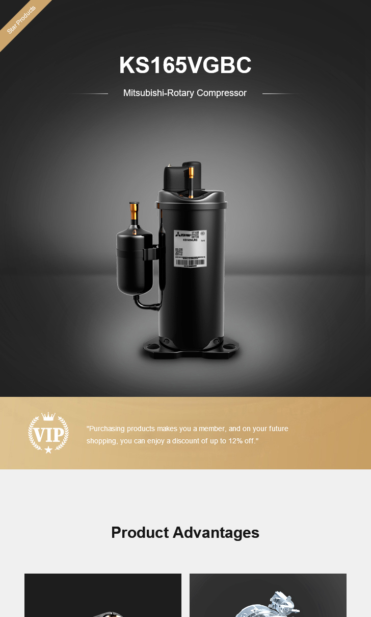 Mitsubishi Compressor KS165VGBC, technical parameters pdf, structure diagram