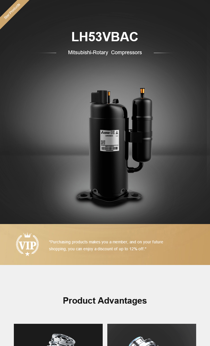 Mitsubishi Compressor LH53VBAC, technical parameters pdf, structure diagram