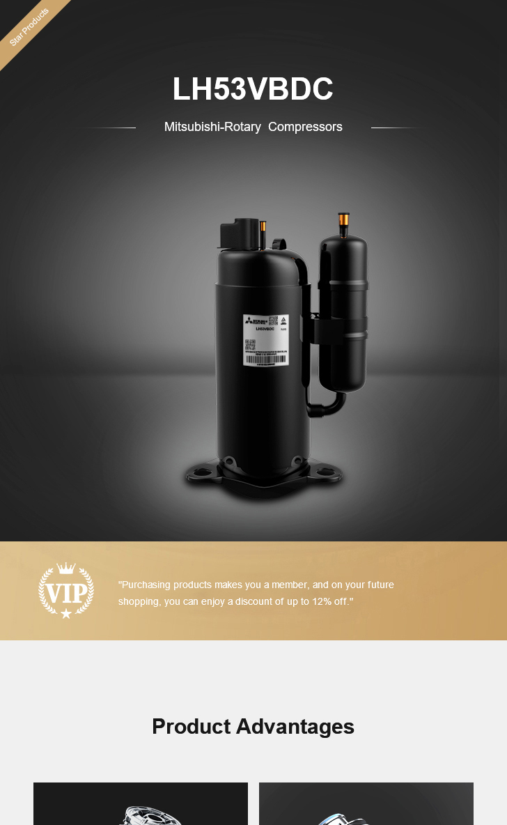 Mitsubishi Compressor LH53VBDC, technical parameters pdf, structure diagram