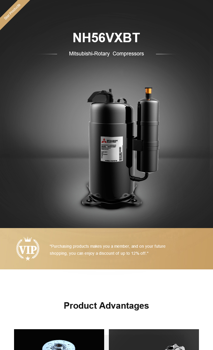 Mitsubishi Compressor NH56VXBT, technical parameters pdf, structure diagram