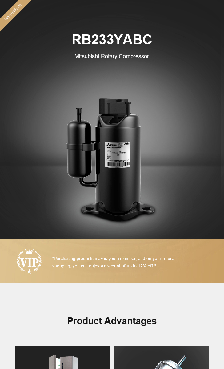 Mitsubishi Compressor RB233YABC, technical parameters pdf, structure diagram