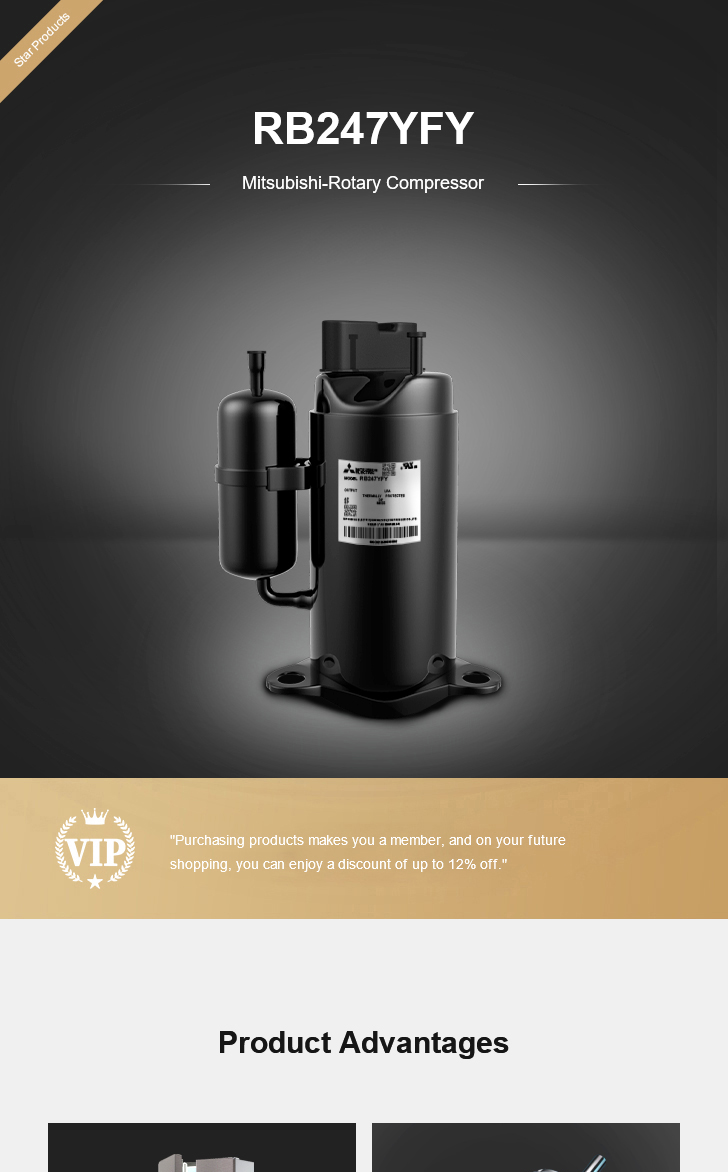 Mitsubishi Compressor RB247YFY, technical parameters pdf, structure diagram