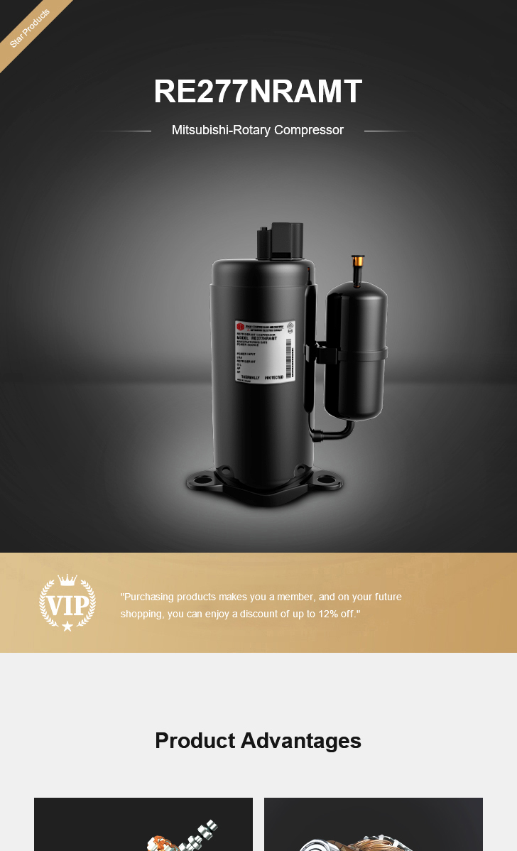 Mitsubishi Compressor RE277NRAMT, technical parameters pdf, structure diagram