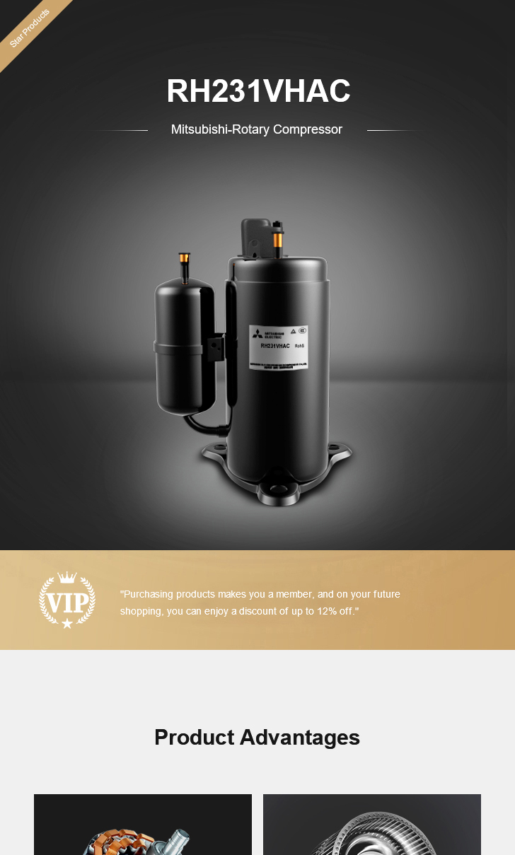 Mitsubishi Compressor RH231VHAC, technical parameters pdf, structure diagram