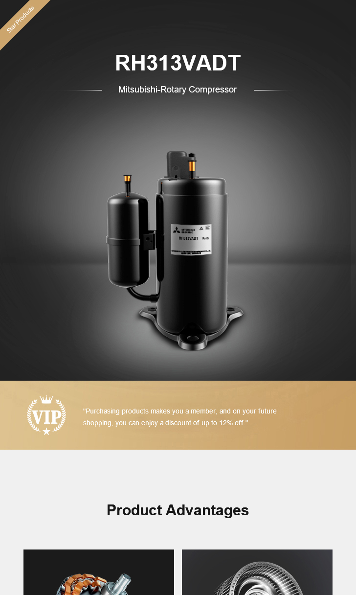 Mitsubishi Compressor RH313VADT, technical parameters pdf, structure diagram