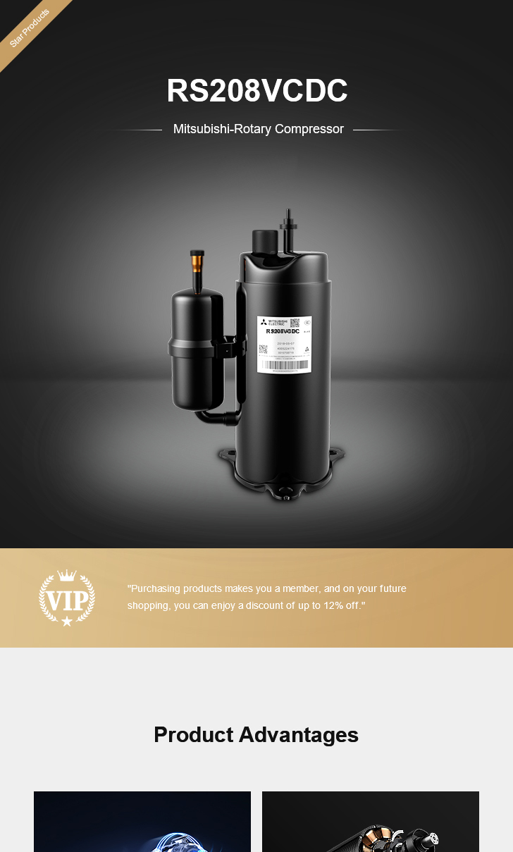 Mitsubishi Compressor RS208VCDC, technical parameters pdf, structure diagram