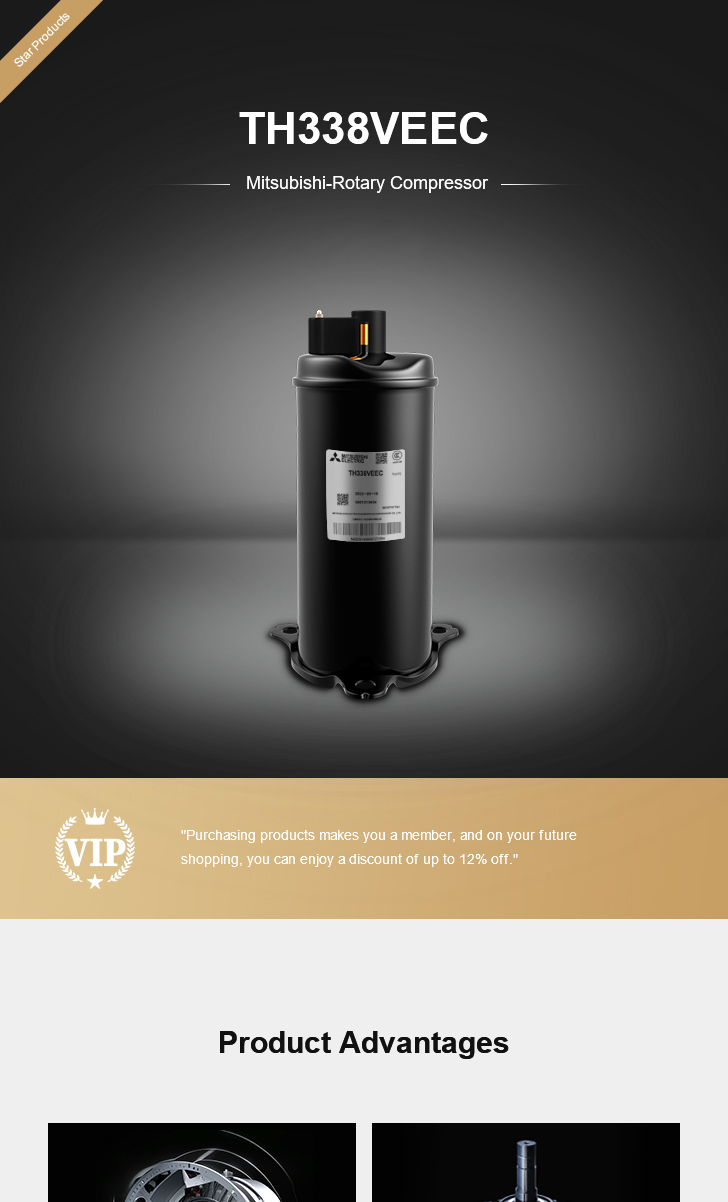 Mitsubishi Compressor TH338VEEC, technical parameters pdf, structure diagram