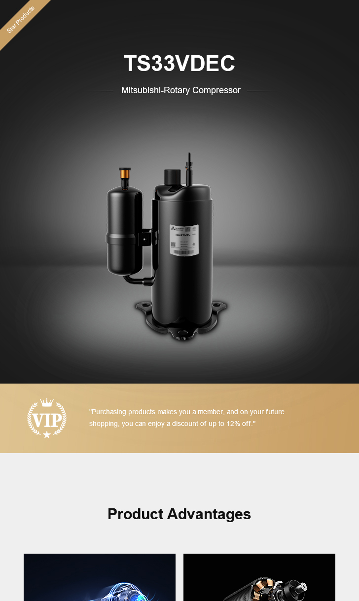 Mitsubishi Compressor TS33VDEC, technical parameters pdf, structure diagram