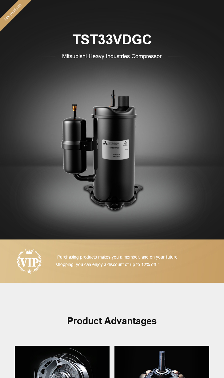Mitsubishi Compressor TST33VDGC, technical parameters pdf, structure diagram