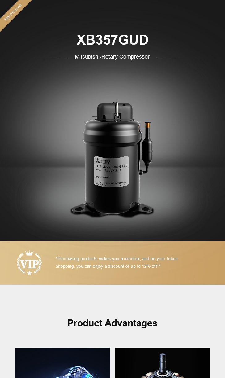 Mitsubishi Compressor XB357GUD, technical parameters pdf, structure diagram