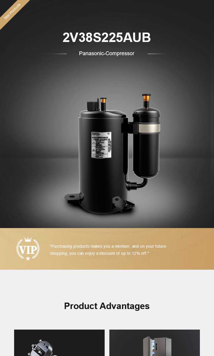 Panasonic Compressor 2V38S225AUB, technical parameters pdf, structure diagram
