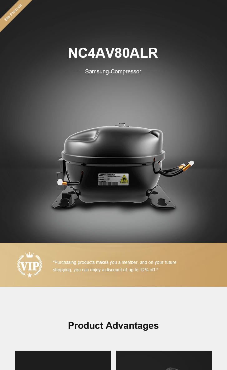 Samsung Compressor NC4AV80ALR, technical parameters pdf, structure diagram