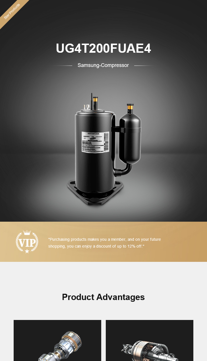 Samsung Compressor UG4T200FUAE4, technical parameters pdf, structure diagram
