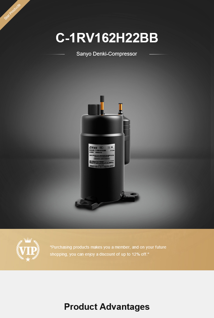 Sanyo Compressor C-1RV162H22BB, technical parameters pdf, structure diagram