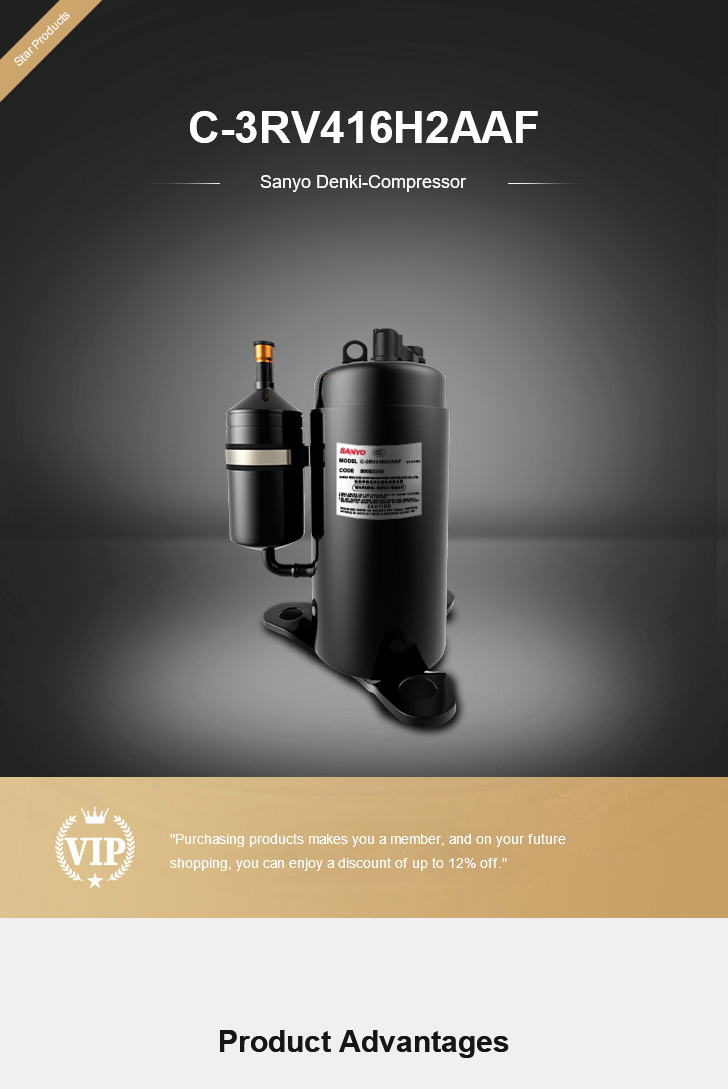 Sanyo Compressor C-3RV416H2AAF, technical parameters pdf, structure diagram