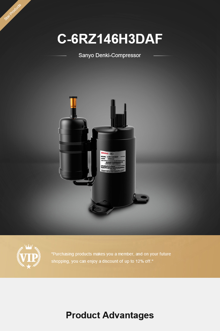 Sanyo Compressor C-6RZ146H3DAF, technical parameters pdf, structure diagram