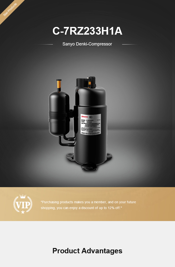 Sanyo Compressor C-7RZ233H1A, technical parameters pdf, structure diagram