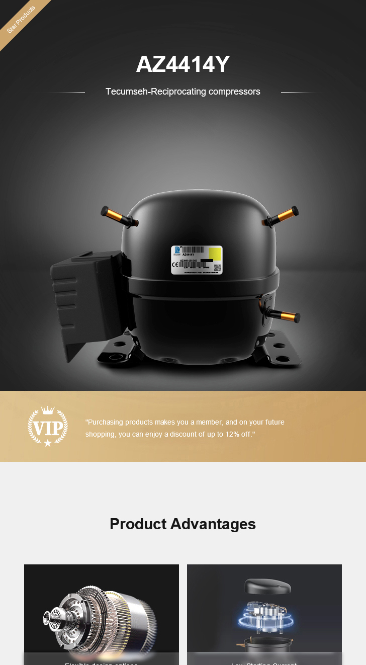 Tecumseh Compressor AZ4414Y, technical parameters pdf, structure diagram