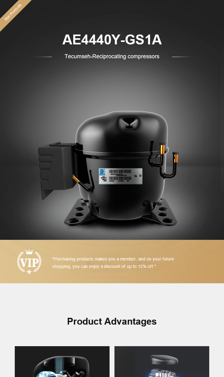 Tecumseh Compressor AE4440Y-GS1A, technical parameters pdf, structure diagram